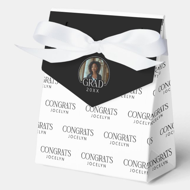 Personalized 2025 Photo Congrats Graduation Party Favor Box (Front)