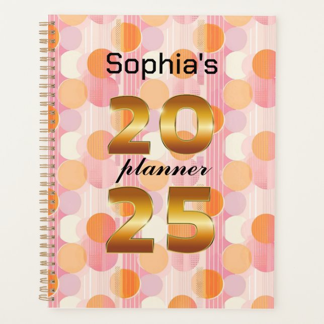 Personalized 2025 Planner with Soft Pastel Colours (Front)