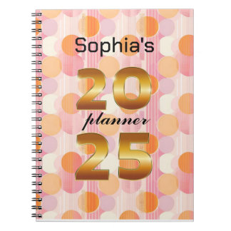 Personalized 2025 Planner with Soft Pastel Colours Notebook