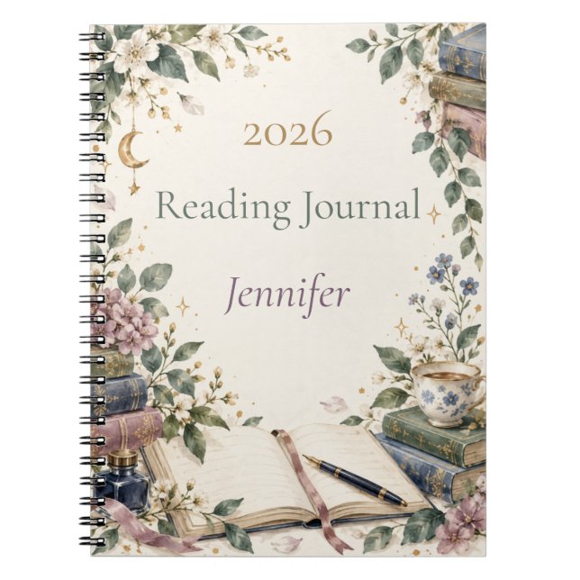 Personalized 2026 Book Lover Reading Journal (Front)