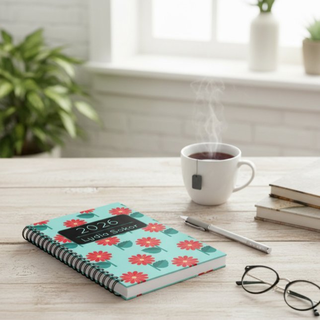 Personalized 2026 Floral Planner Notebook (Créateur téléchargé)