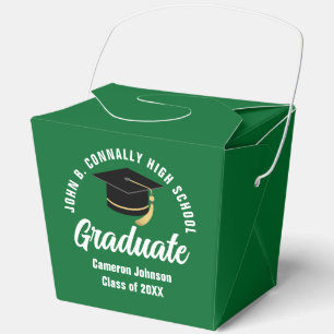 Personalized 2026 Green Graduation Party Fortune Favor Box