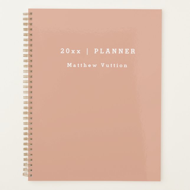 Personalized 2026 Light Pink Weekly Monthly  Planner (Front)