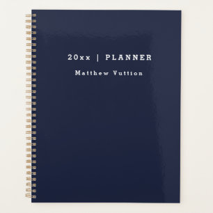 Personalized 2026 Navy Blue Weekly Monthly  Planner