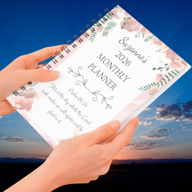 Personalized 2026 Pink Floral Psalm Christian Planner (Personalized 2026 Pink Floral Psalm Christian Planner)