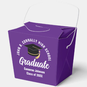 Personalized 2026 Purple Graduation Party Fortune Favor Box