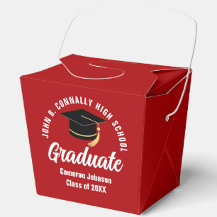 Personalized 2026 Red Graduation Party Fortune Favor Box