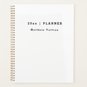 Personalized 2026 White Weekly Monthly  Planner