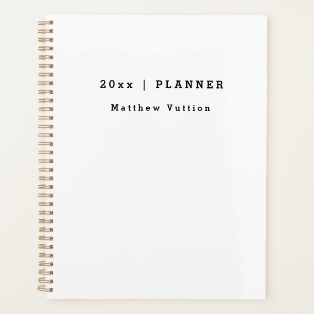 Personalized 2026 White Weekly Monthly  Planner (Front)