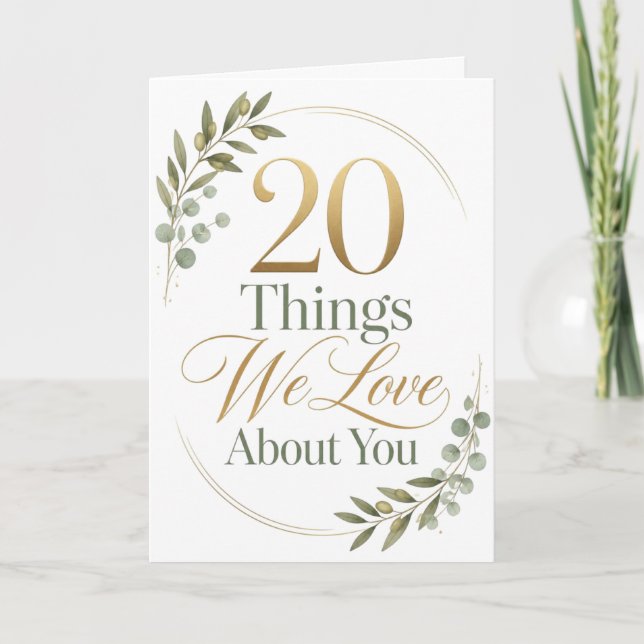 Personalized 20 Things We Love About You Gift Card (Front)