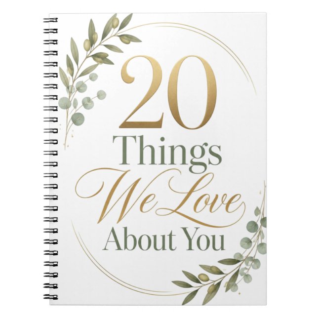Personalized 20 Things We Love About You Gift Notebook (Front)