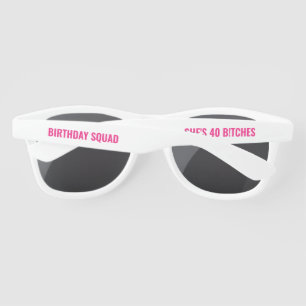 Personalized 20th 30th 40th 50th Birthday Squad Sunglasses