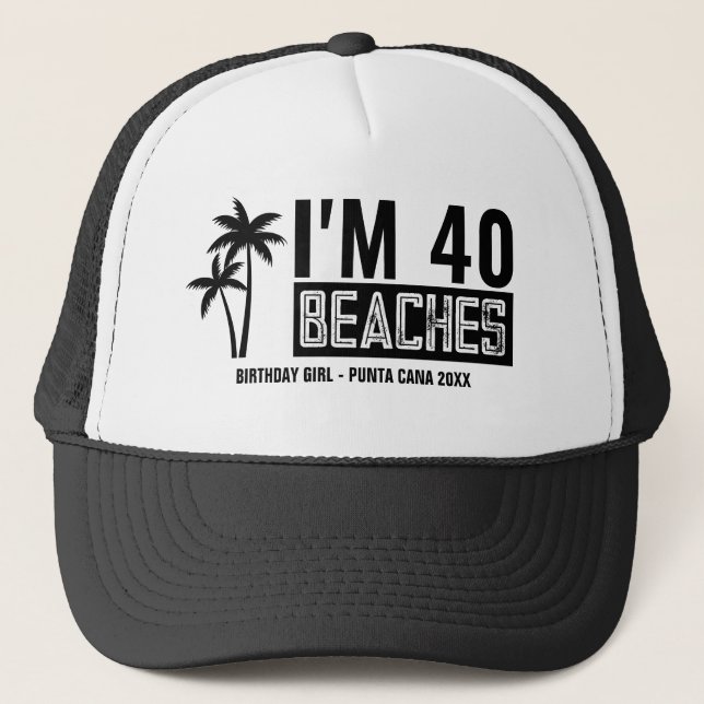 Personalized 20th 30th 40th 50th Birthday Squad Trucker Hat (Front)