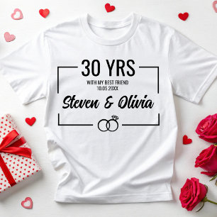 Personalized 20th 30th Anniversary Wedding Couples T-Shirt
