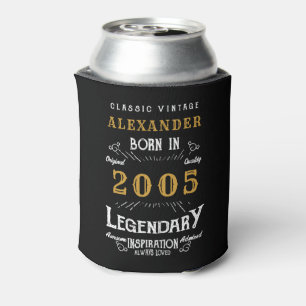 Personalized 20th Birthday Add Name Year Legendary Can Cooler