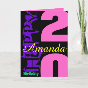 Personalized 20th Birthday POP Greeting Card