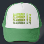 Personalized 21st 30th 40th 50th 60th 70 Birthday Trucker Hat<br><div class="desc">Personalized 21st 30th 40th 50th 60th 70 Birthday Trucker Hat</div>