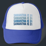 Personalized 21st 30th 40th 50th 60th 70 Birthday Trucker Hat<br><div class="desc">Personalized 21st 30th 40th 50th 60th 70 Birthday Trucker Hat</div>