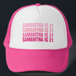 Personalized 21st 30th 40th 50th 60th 70 Birthday Trucker Hat<br><div class="desc">Personalized 21st 30th 40th 50th 60th 70 Birthday Trucker Hat</div>