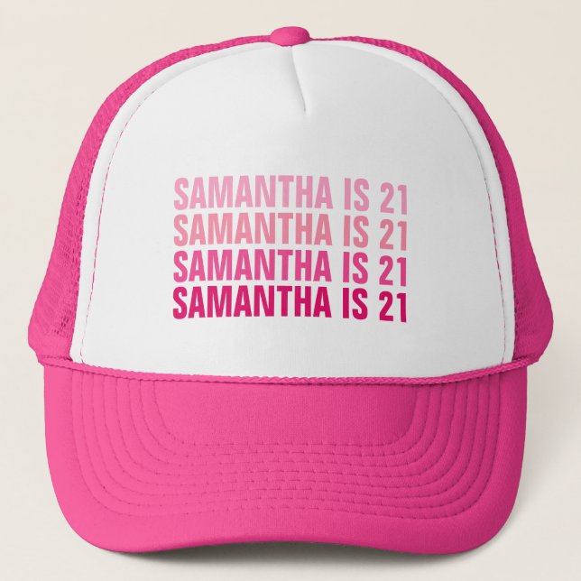 Personalized 21st 30th 40th 50th 60th 70 Birthday Trucker Hat (Front)