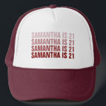 Personalized 21st 30th 40th 50th 60th 70 Birthday Trucker Hat<br><div class="desc">Personalized 21st 30th 40th 50th 60th 70 Birthday Trucker Hat</div>