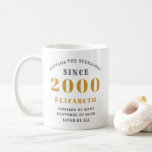 Personalized 21st Birthday 2000 Elegant Add Name Coffee Mug<br><div class="desc">Elegant personalized birthday mug. Easily customize the text of this birthday coffee mug using the template provided. Part of the setting standards range of designs.</div>