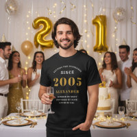 Personalized 21st Birthday 2005 Name Black Gold
