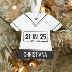 Personalized 21st Birthday 21 IN 25 Est 2004 Ornament