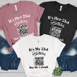 Personalized 21st Birthday Buy Me A Drink QR Code<br><div class="desc">Get ready to party in style with the Personalized 21st Birthday Buy Me A Drink QR Code Tri-Blend Shirt! This custom tee is perfect for marking your 21st birthday with flair, featuring your name and age prominently on the front. Whether you’re hitting the town with friends or hosting a birthday...</div>