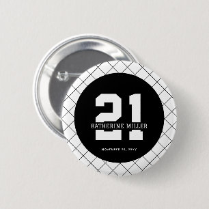 Personalized 21st Birthday Modern and Elegant 2 Inch Round Button