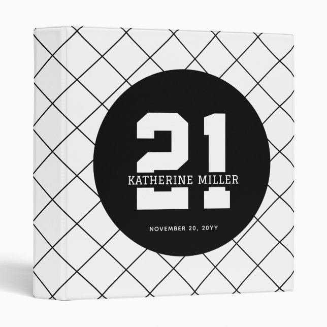 Personalized 21st Birthday Modern and Elegant   Binder (Front/Spine)