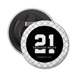 Personalized 21st Birthday Modern and Elegant   Bottle Opener