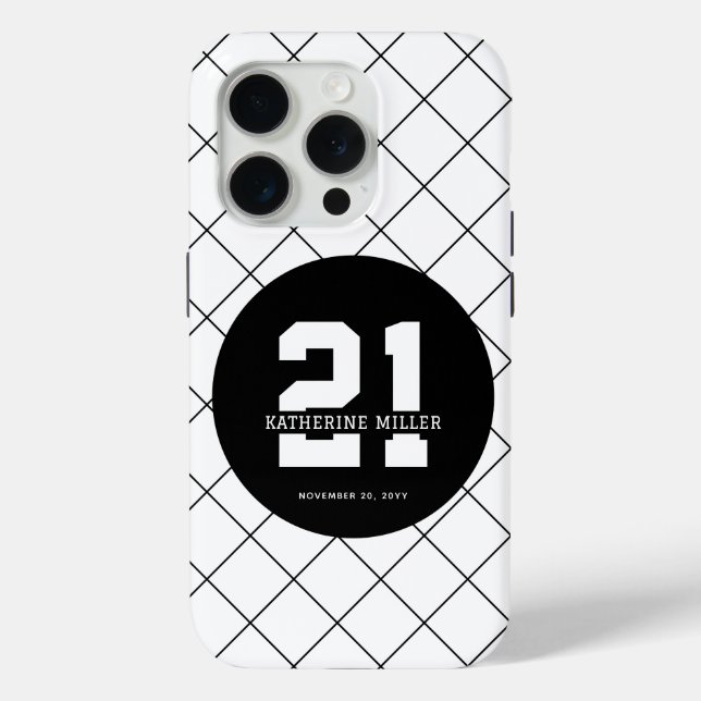 Personalized 21st Birthday Modern and Elegant   Case-Mate iPhone Case (Back)