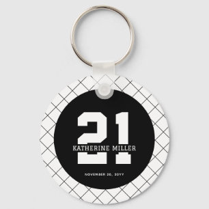 Personalized 21st Birthday Modern and Elegant   Keychain