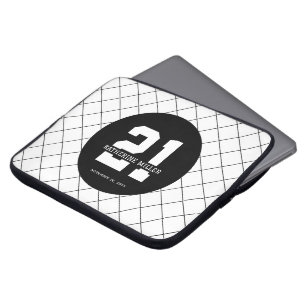 Personalized 21st Birthday Modern and Elegant   Laptop Sleeve