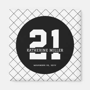 Personalized 21st Birthday Modern and Elegant   Magnet