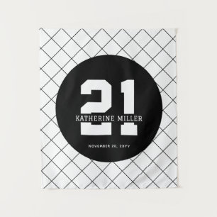 Personalized 21st Birthday Modern and Elegant Tapestry