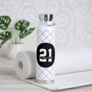 Personalized 21st Birthday Modern and Elegant   Water Bottle