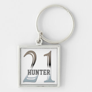 Personalized 21st Birthday Silver Number 21 Keychain