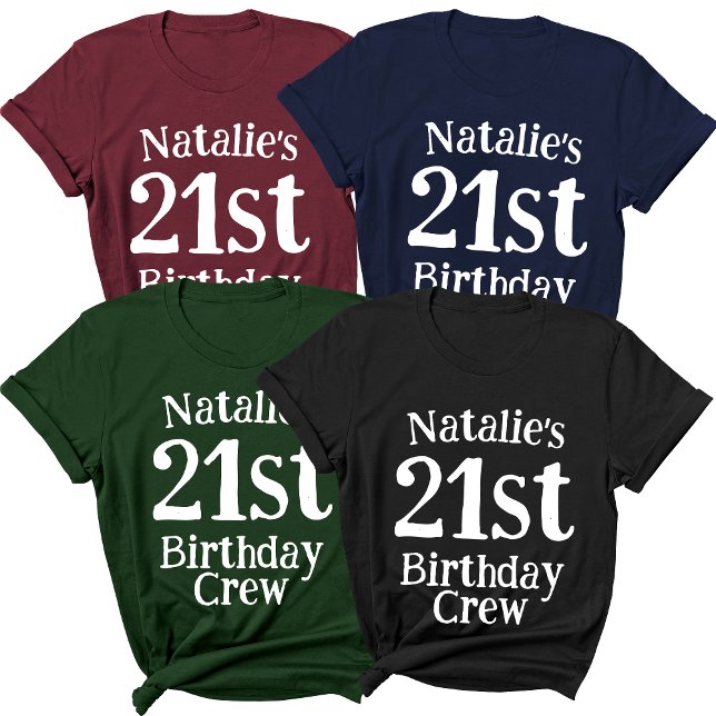 Personalized 21st Birthday Squad Custom Name Age T-Shirt (Creator Uploaded)