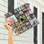 Personalized 24 Photo Collage Graduation Cap Topper<br><div class="desc">This photo collage graduation cap topper has 24 photos,  can be for him or her,  is perfect as a photo keepsake. The topper is easy to personalize aand the back ground colour can be changed by clicking on the customize further link after personalizing.</div>