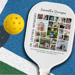 Personalized 24 Photo Collage Memorial Pickleball Paddle