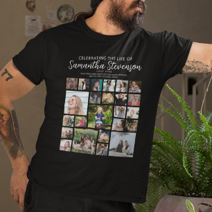 Personalized 24 Photo Collage Memorial T-Shirt