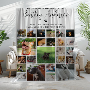 Personalized 24 Photo Pet Memorial Fleece Blanket
