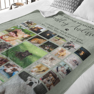 Personalized 24 Photo Pet Memorial Fleece Blanket