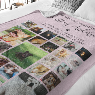 Personalized 24 Photo Pet Memorial Fleece Blanket
