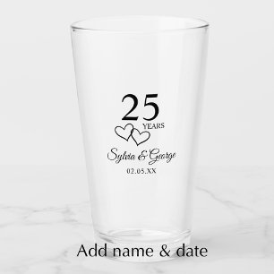 Personalized 25th Anniversary Gift Elegant Modern Glass