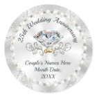 Personalized 25th Anniversary Party Favour Sticker