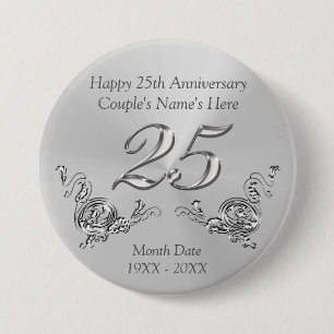 Personalized 25th Anniversary Pins Party Favours
