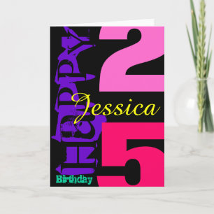 Personalized 25th Birthday POP Greeting Card
